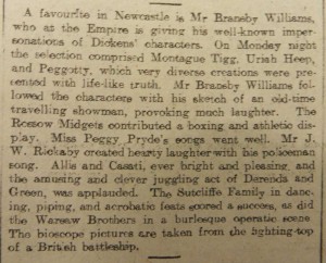 Derenda and Green Article Newcastle Weekly Journal and Courant 31 July 1909 - From Newcastle Central Library