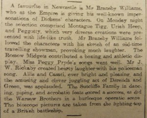 Derenda and Green Article Newcastle Weekly Journal and Courant 31 July 1909 - From Newcastle Central Library
